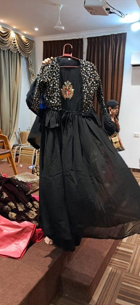 Libaas Black Embroidered Gown