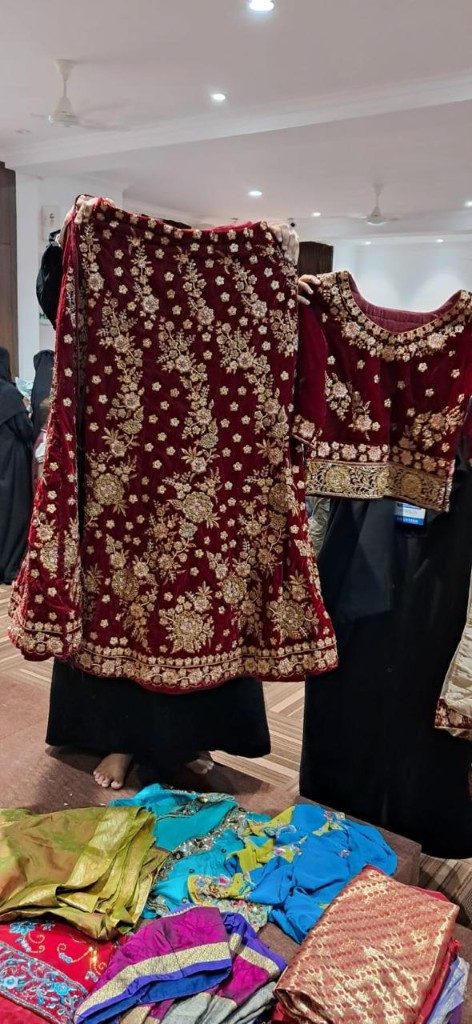 Libaas Maroon Velvet Lehenga